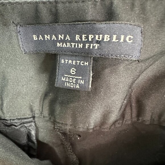 Banana Republic Pants Womens 6 Martin Fit Black Cotton Stretch Pockets Crop - Picture 7 of 8